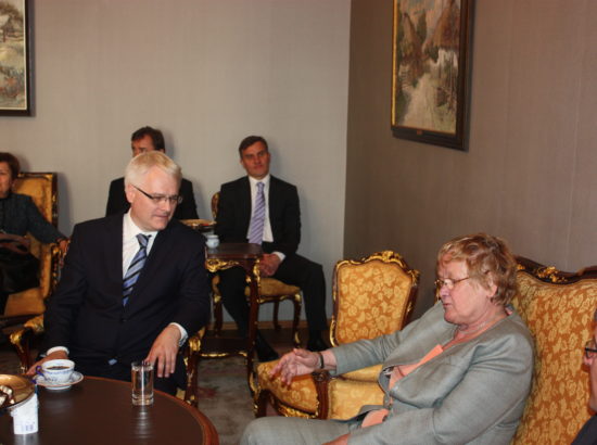Riigikogu esimehe Ene Ergma kohtumine Horvaatia presidendi Ivo Josipovićiga